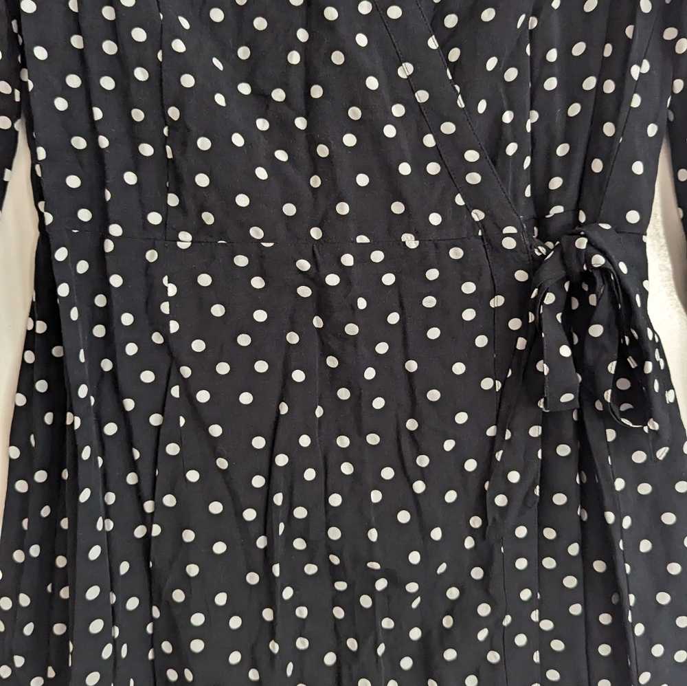 Abercrombie & Fitch Black & White Polka Dot Romper Skort Size Large - Picture 7 of 14